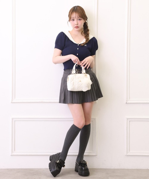 [美品]  BEAUTY &amp; YOUTH  セーラー襟ニット Ambre Neige（アンブルネージュ） ニット セーター bi-color sailor