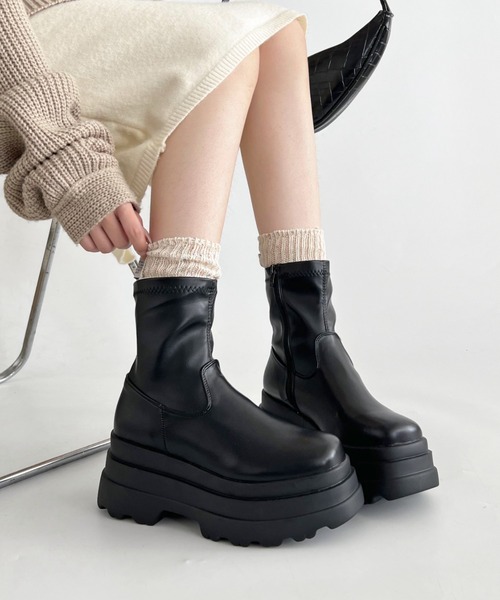 「Shoes in Closet」 ショートブーツ LL ブラック レディース_画像9