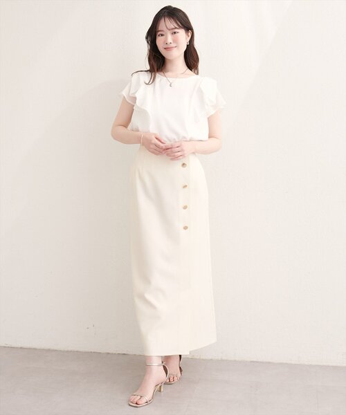 natural couture ブラウス シャツ ショルダーリボンブラウス 