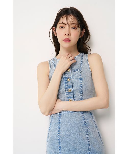 ワンピース アメスリデニムワンピースの画像