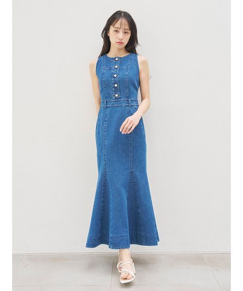 ワンピース アメスリデニムワンピースの画像
