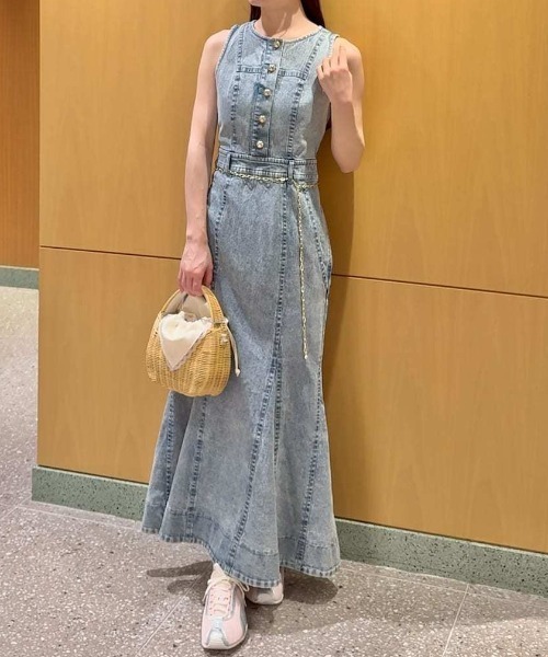 ワンピース アメスリデニムワンピースの画像