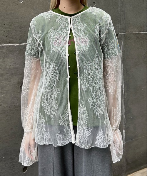 Ameri（アメリ） SEE THROUGH LACE TOP レディース : ZOZOTOWN Yahoo