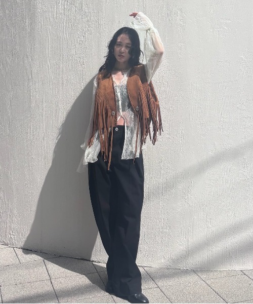 Ameri（アメリ） SEE THROUGH LACE TOP レディース : ZOZOTOWN Yahoo