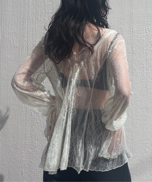 Ameri（アメリ） SEE THROUGH LACE TOP レディース : ZOZOTOWN Yahoo