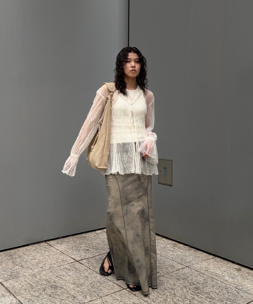 Ameri（アメリ） SEE THROUGH LACE TOP レディース : ZOZOTOWN Yahoo