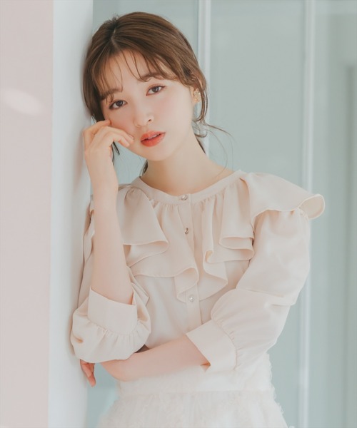 「WILLSELECTION」 7分袖ブラウス MEDIUM ブラック レディース_画像2