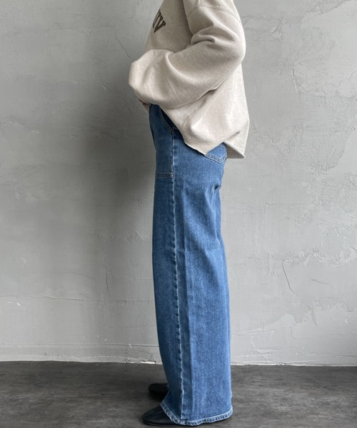 「SOMETHING」 デニムパンツ L ライトインディゴブルー レディース_画像4