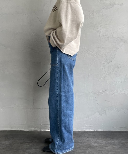 「SOMETHING」 デニムパンツ L ライトインディゴブルー レディース_画像9