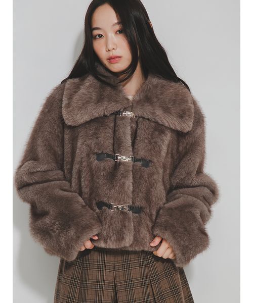 FURFUR（ファーファー） コート アウター ビッグカラーエコファー 