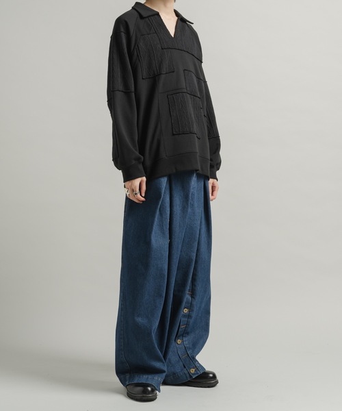 「Casper John」 長袖Tシャツ X-SMALL ネイビー メンズ_画像3