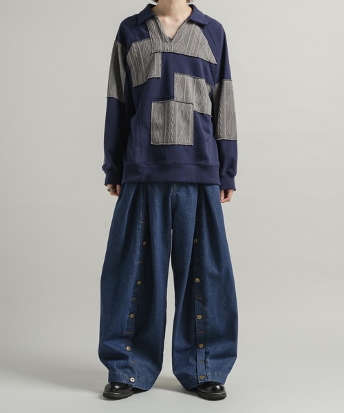 「Casper John」 長袖Tシャツ X-SMALL ネイビー メンズ_画像9