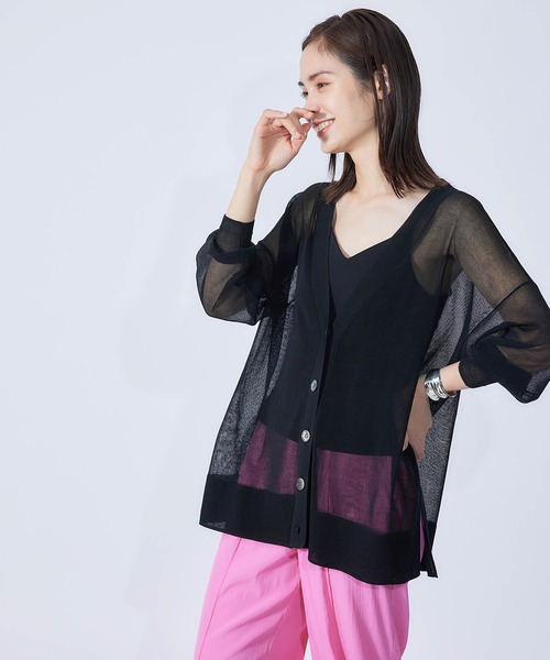 カーディガン トップス Zozotown シアーｖネックビッグカーディガン Zozotown レディースファッション 店 通販 共同購入価格