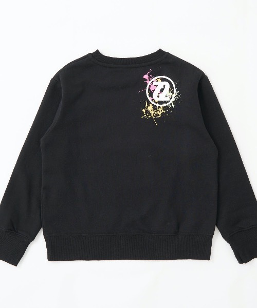 黒 スウェット トレーナー ロゴ付き SEVEN2（セブンツー） トレーナー 「SEVEN2」キッズ裏起毛クルーネック