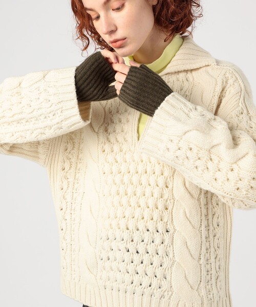 Johnstons of Elgin 手袋 カシミヤ リブニットグローブ