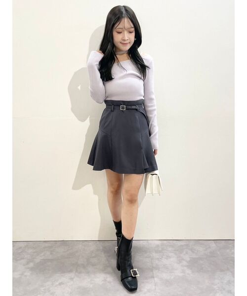 MERCURYDUO パンツ ベルト付スリットミニスカパン レディース
