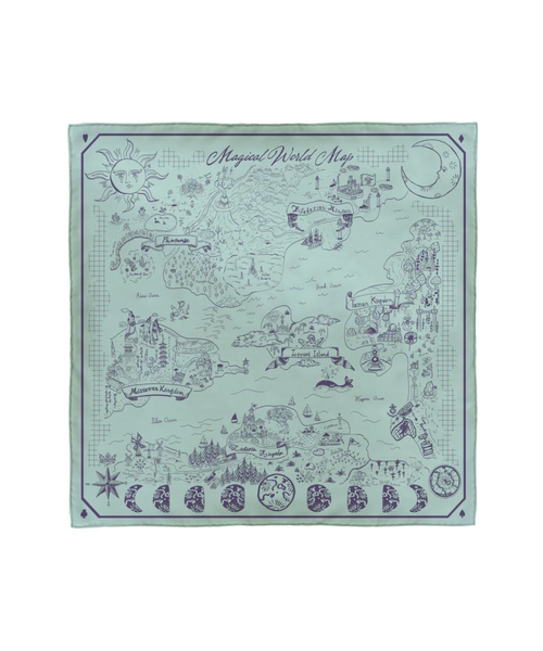 マニプリ♪人気マップ柄スカーフ♪美品♪ manipuri スカーフ バンダナ 「manipuri/マニプリ」マジカル