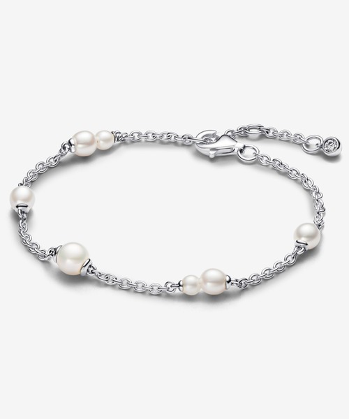 PANDORA ブレスレット パール ステーション チェーン シルバー