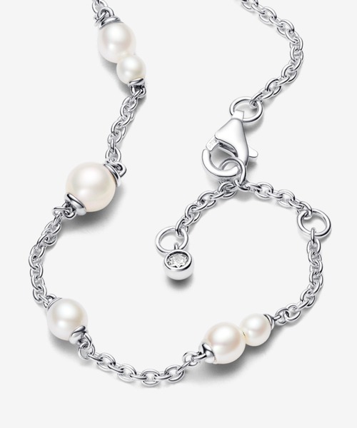 PANDORA ブレスレット パール ステーション チェーン シルバー