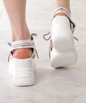 厚底 サンダル メッシュ レースアップ 厚底 ...の詳細画像2