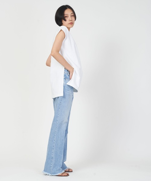 ORCIVAL tシャツ LONG SLIT SLEEVELESS BOAT NECK P.O. ロング