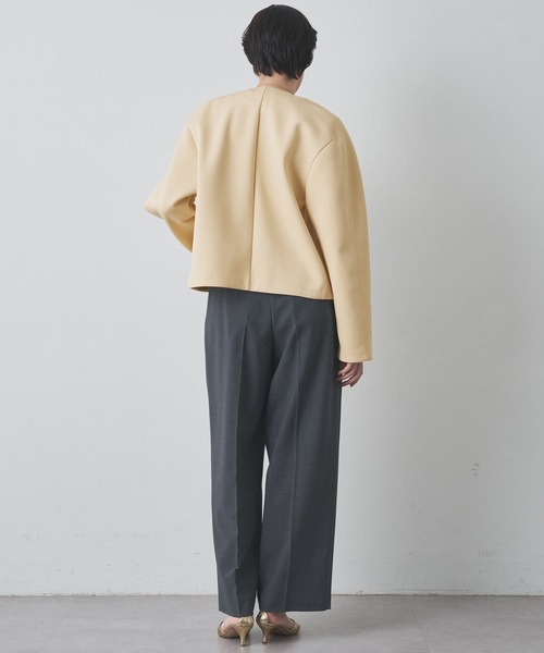 Whim Gazette ノーカラーコート コート ダンボールブルゾン