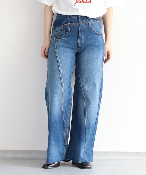 cepo ジーンズ デニム デニムパンツ リメイクデニムワイドパンツ