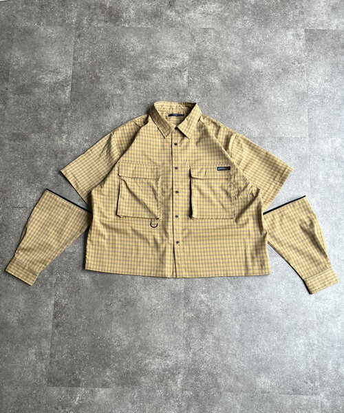 ブラウス シャツ デタッチャブルチェックシャツ レディース メンズ CPCM ブラウス シャツ デタッチャブルチェックフィッシング