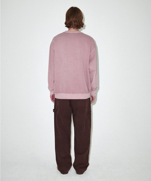 トレーナー スウェット 「mahagrid/マハグリッド」 GRUNGE SLOGAN PIGMENT SWEATSHIRT/グランジ スローガン ピ mahagrid/マハグリッド』LOVE PUNK PIGMENT SWEATSHIRT/ラブ