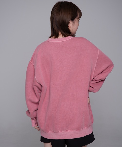 トレーナー スウェット 「mahagrid/マハグリッド」 GRUNGE SLOGAN PIGMENT SWEATSHIRT/グランジ スローガン ピ mahagrid/マハグリッド』 GRUNGE SLOGAN PIGMENT SWEATSHIRT