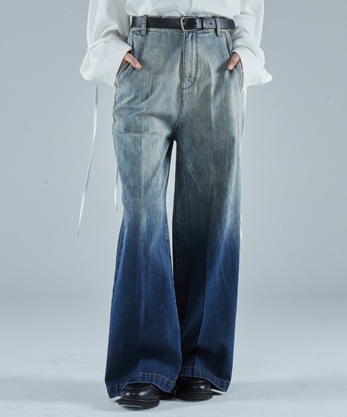 VELNUS ワイドパンツ ジーンズ 「VELNUS」Vintage design gradation 