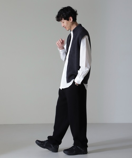 Drawer ウールカシミヤニットパンツ NANO universe パンツ AQUA ウールカシミヤニットパンツ メンズ