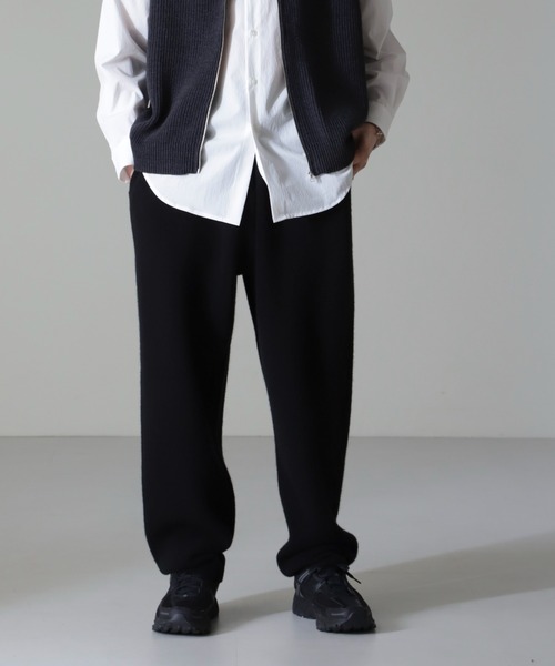 s-manako　 Eternal パンツ　カシミヤ100% ニットパンツ AQUA ウール カシミヤ ニット パンツ