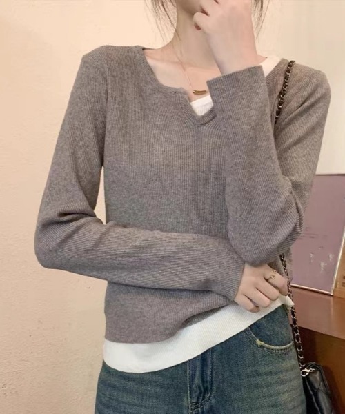 tシャツ キーネックカットソートップス レディース 楽天市場】キーネック カットソー レディース tシャツ トップス