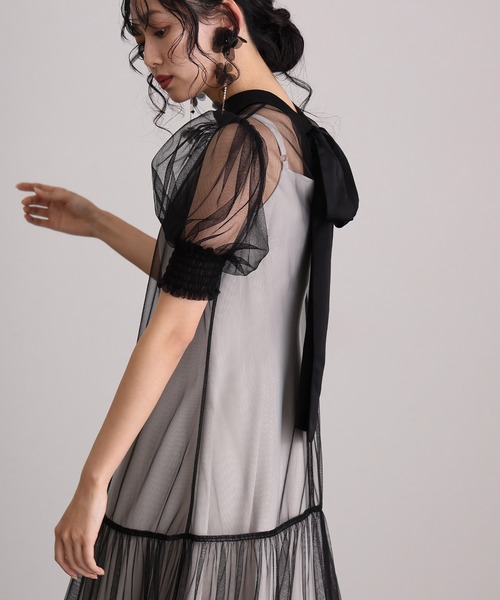 atlo（アトロ） ドレス 「低身長用サイズあり」ミモレ丈＆袖あり