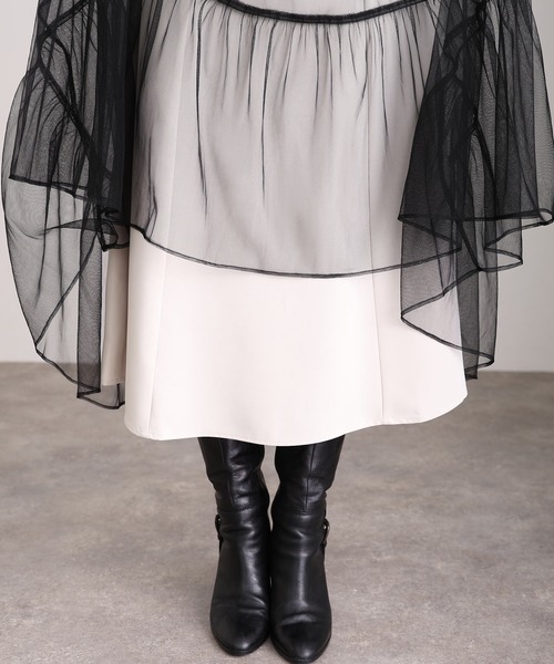 atlo（アトロ） ドレス 「低身長用サイズあり」ミモレ丈＆袖あり