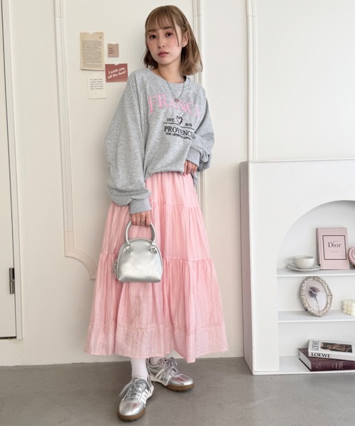 Loueme スカート レース切り替えティアードロングスカート : ZOZOTOWN