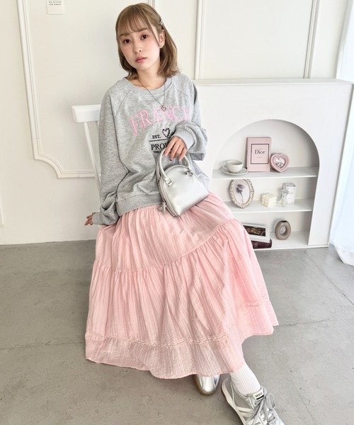 Loueme スカート レース切り替えティアードロングスカート : ZOZOTOWN