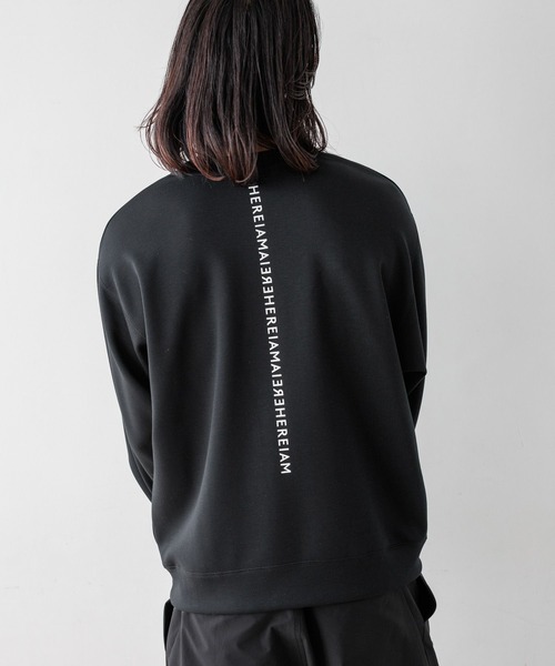 HEREIAM トレーナー スウェット 「HEREIAM MEN」ミラーロゴクルー