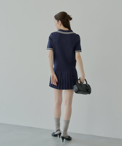 『Cider』ポロ プリーツ 半袖 ミニワンピース プリーツポロミニワンピース（ワンピース）｜Chico（チコ）の