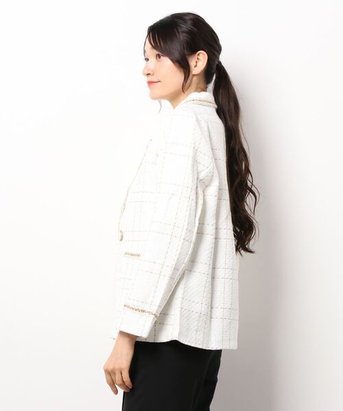 「Jasmine Grandiflorum」 ツイードジャケット S ブラック系その他 レディース_画像2