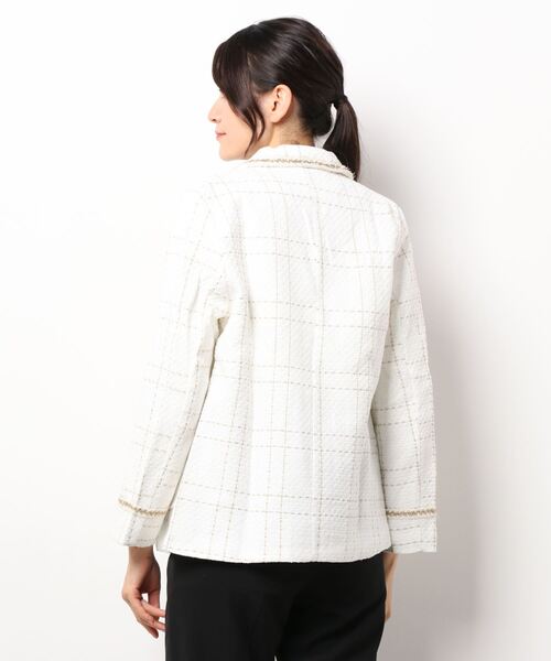 「Jasmine Grandiflorum」 ツイードジャケット S ブラック系その他 レディース_画像3