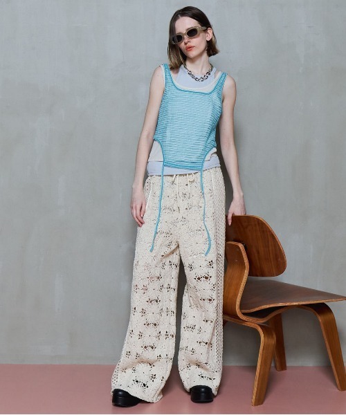 MAISON SPECIAL パンツ Mixed Lace Easy Pants/ミックスレース