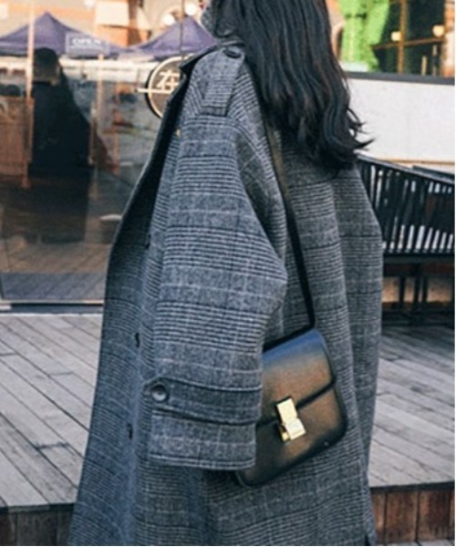 「BLANC FICELLE」 「hel」チェスターコート XX-LARGE グレー レディース_画像5