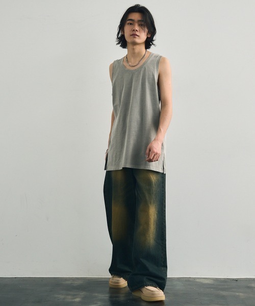 Shoowtime（ショウタイム） タンクトップ Pigment dyed oversized tank