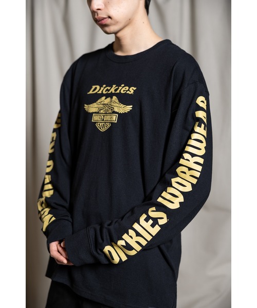 Harley Davidson tシャツ Dickies(R) x H-D(R)ヘビーウェイトLS