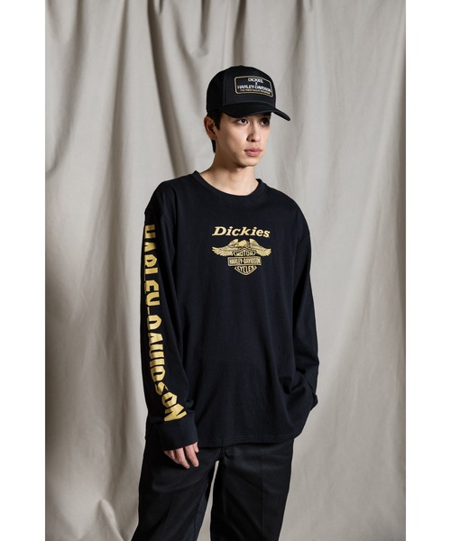 Harley Davidson tシャツ Dickies(R) x H-D(R)ヘビーウェイトLS