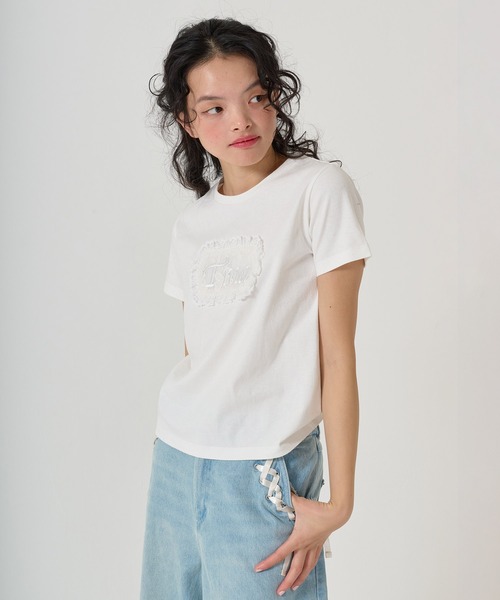 TINA：JOJUN tシャツ Tina刺繍 コンパクトTシャツ レディース