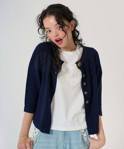 TINA:JOJUN ノベルティ　ホワイト 長袖 Tシャツ 星型刺繍　新品未使用 TINA：JOJUN（ティーナジョジュン）の「スター 刺繍入り