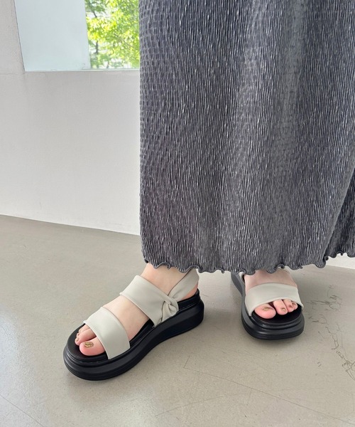 WA ORiental TRaffic サンダル ストレッチダブルベルト厚底サンダル